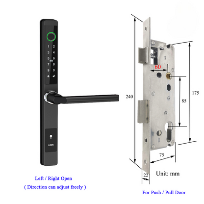 Waterproof Smart Lock – Fingerprint, Password & Card Access for Sliding Doors