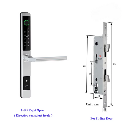 Waterproof Smart Lock – Fingerprint, Password & Card Access for Sliding Doors