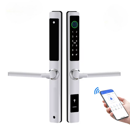 Waterproof Smart Lock – Fingerprint, Password & Card Access for Sliding Doors