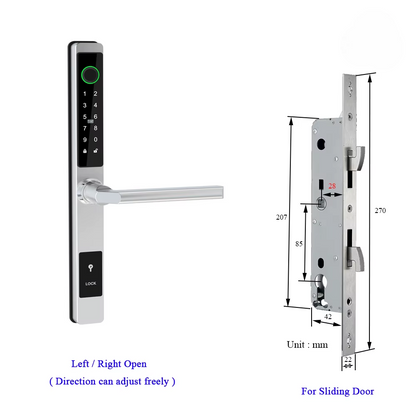 Waterproof Smart Lock – Fingerprint, Password & Card Access for Sliding Doors