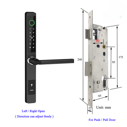 Waterproof Smart Lock – Fingerprint, Password & Card Access for Sliding Doors